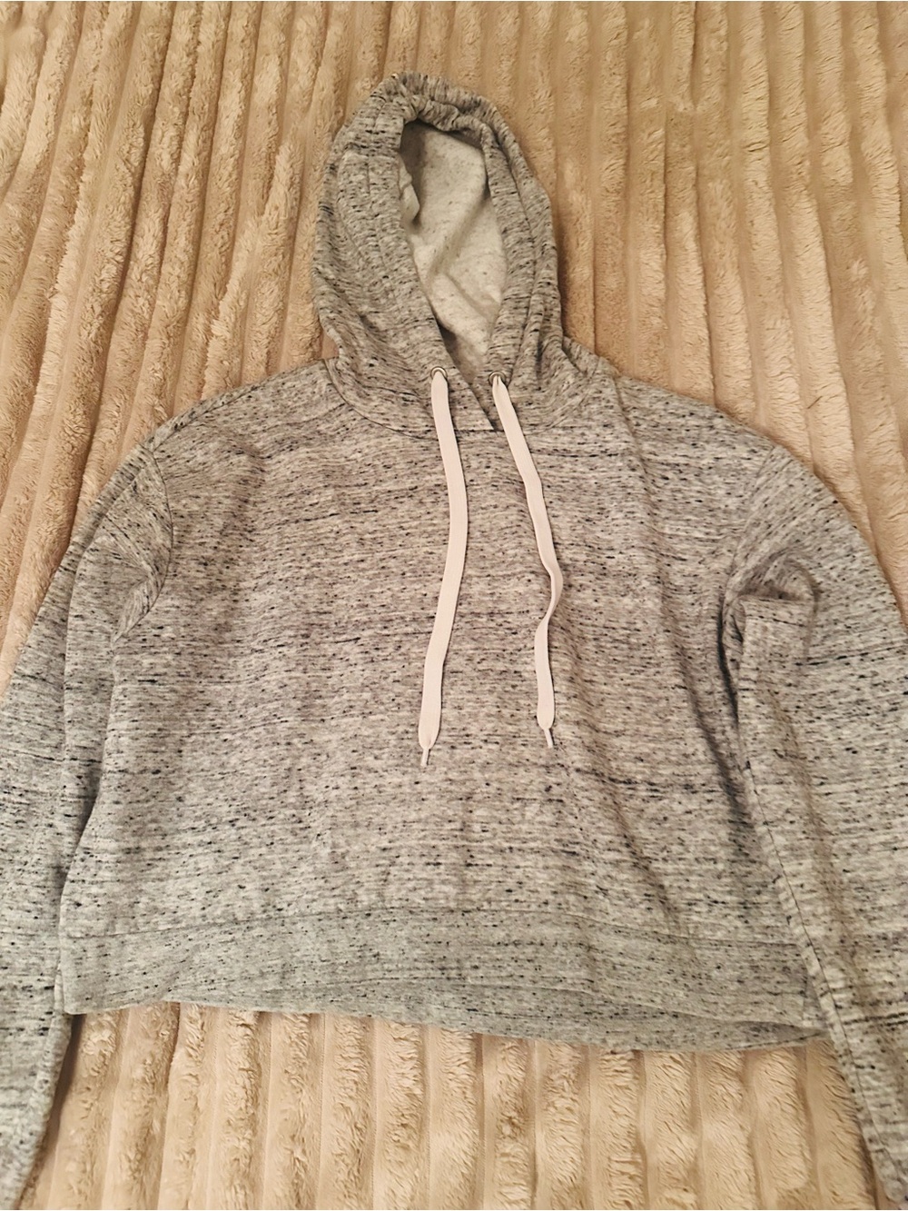 Divided Heather Gray Cropped Hoodie Sweater